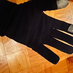 Black Unisex Touchscreen Glove with Gray Tips